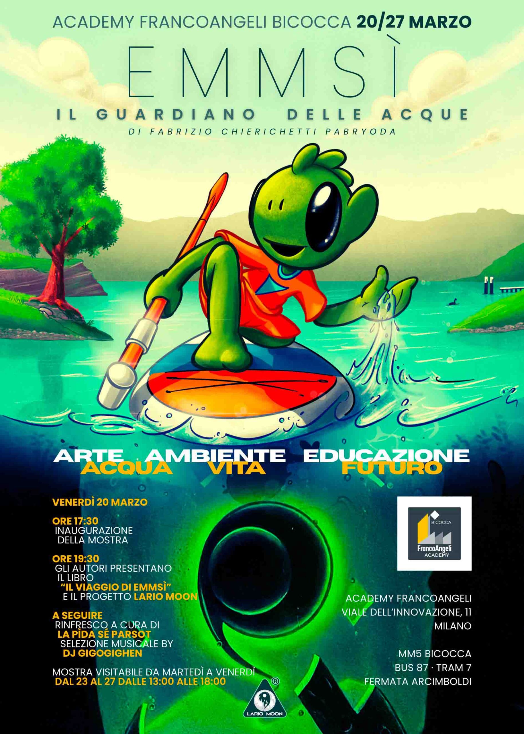 Mostra del progetto Lario Moon a Milano