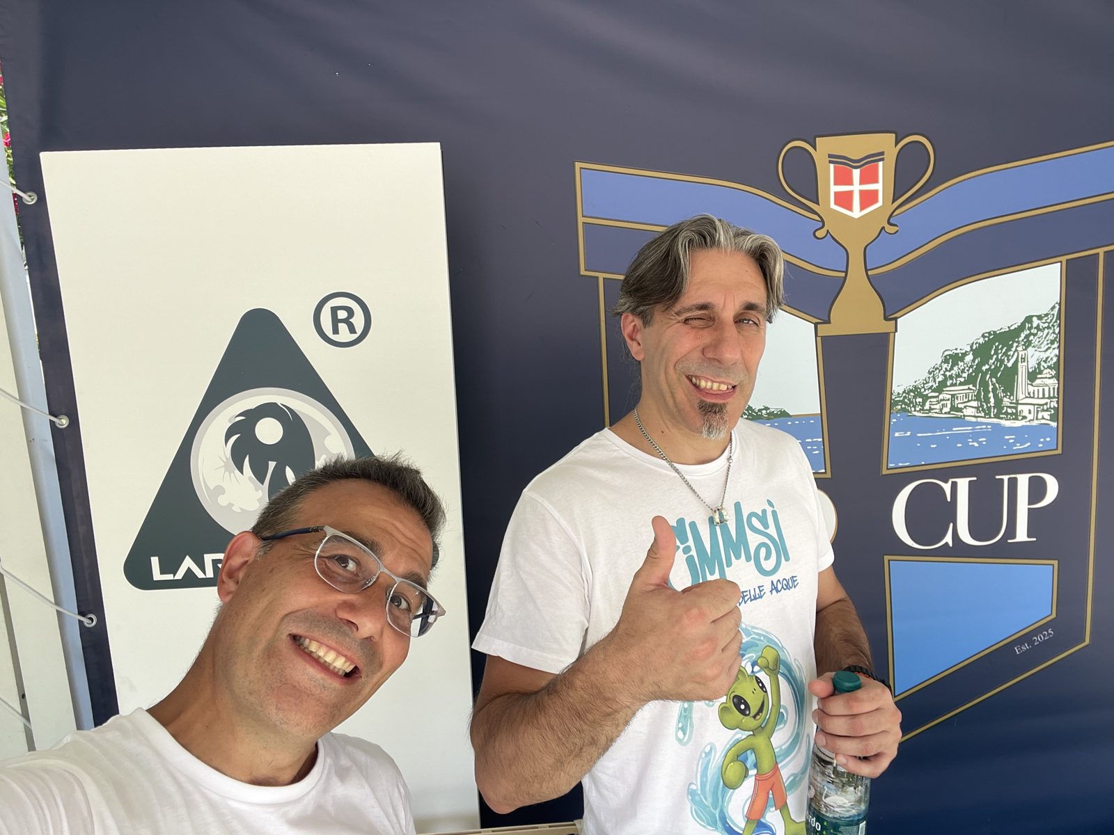 Fabrizio Chierichetti e Luigi Sabadini allo stand di Emmsì alla Como Cup 2026