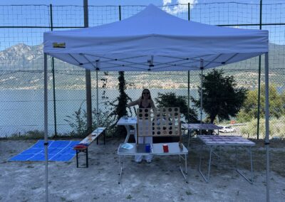 Gazebo di Operazione Lario Sicuro sul lago a Oliveto Lario