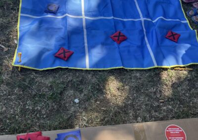 Il tappeto del Tris di Emmsì con i sacchetti di sabbia X e cerchio